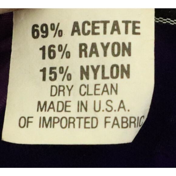 Vintage 80s Karen Lucas For Niki Purple Pink Ombre Velvet Off Shoulder Dress 8 - Picture 8 of 10